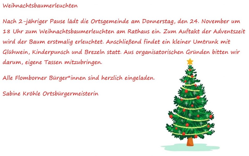 Weihnachtsbaumerleuchten